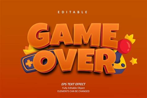 Game Over Text Orange Background Vector free download