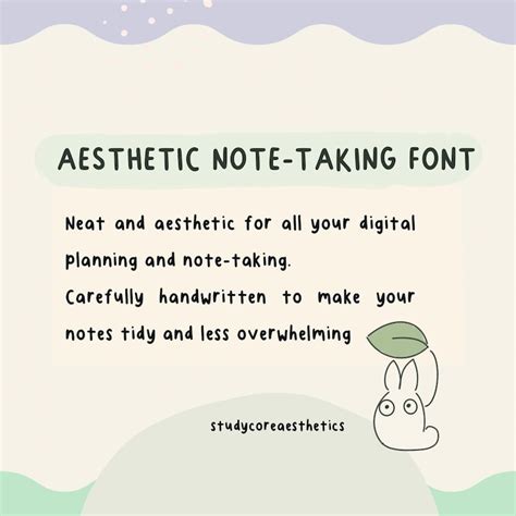 Aesthetic Note-taking Font A Clean and Contemporary Handwritten/handwriting Font for Digital ...