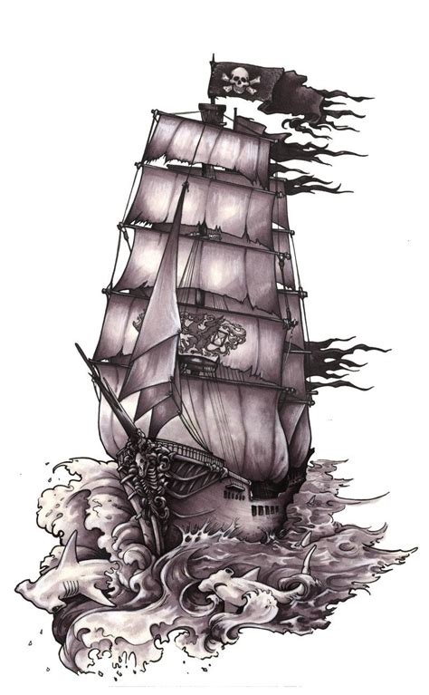 Pirate Ship Tattoos on Pinterest | Ship Tattoos, Nautical Tattoos and ...