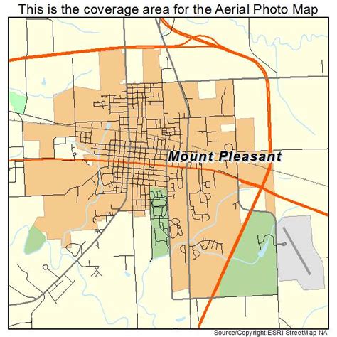 Aerial Photography Map of Mount Pleasant, IA Iowa