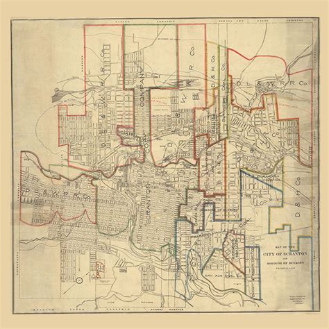 1915 Map of Scranton PA Coal Mines - Etsy