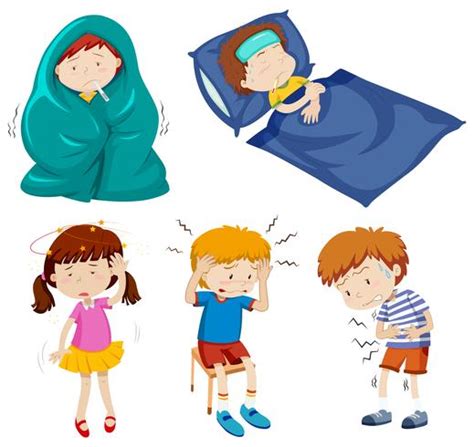 A Set of Sick Kids 303704 Vector Art at Vecteezy