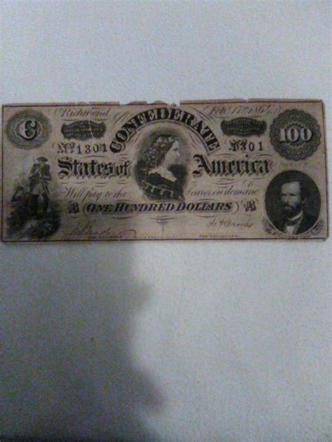 1864 $100 DOLLAR BILL CONFEDERATE STATES CURRENCY CIVIL WAR NOTE PAPER MONEY | #3774516172