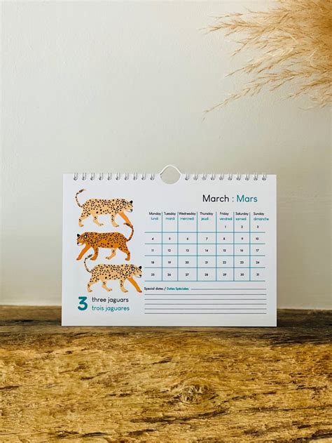 2024 Calendar, Animals, World Animals, Bilingual Calendar, Kids Calendar, Kids Planner, 2024 ...