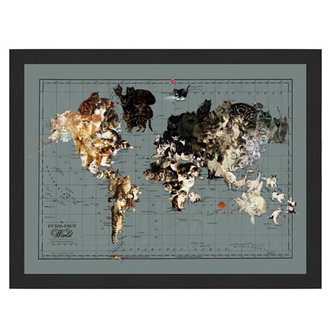 Cat Map of the World Fine Art Print Cat Map Art Cats World - Etsy