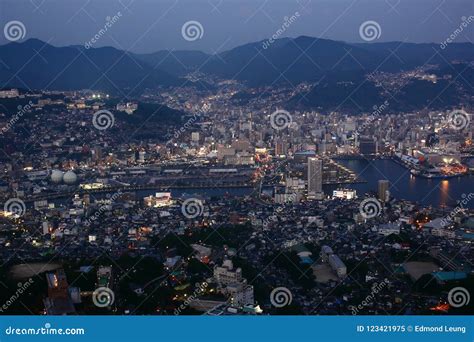 Nagasaki night view editorial image. Image of night - 123421975