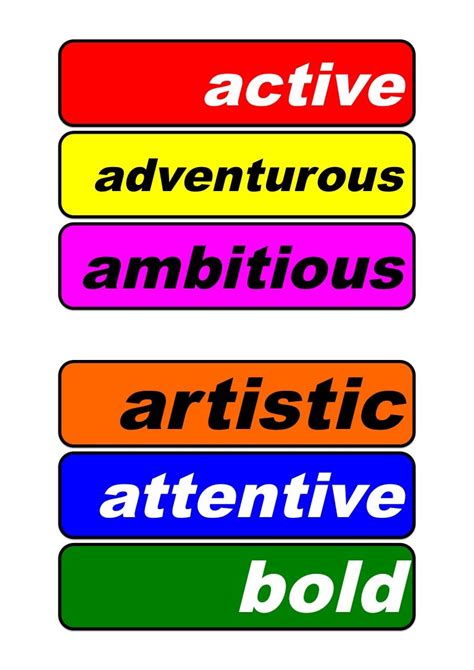 Word Wall Positive Personality Traits