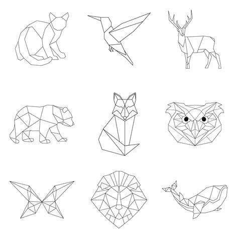 Set of animal linear illustrations | Royalty free stock vector - 518480
