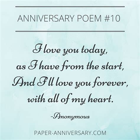 Best ten year anniversary poems