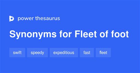 Fleet Of Foot synonyms - 50 Words and Phrases for Fleet Of Foot