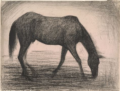 Georges Seurat | The Black Horse | Drawings Online | The Morgan Library & Museum