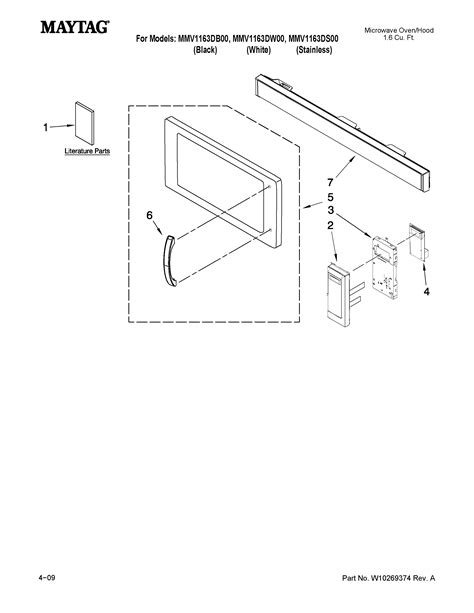 CONTROL PANEL PARTS Diagram & Parts List for Model MMV1163DB00 Maytag-Parts Microwave-Parts ...