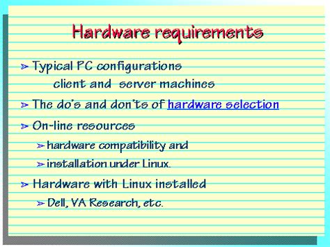 Hardware requirements