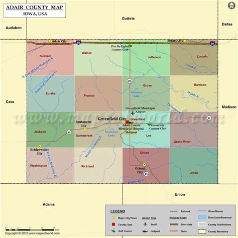 Adair County Map, Iowa