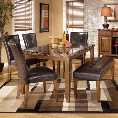 Signature Design by Ashley Lacey 6-Piece Dining Table with Side Chairs & Bench Set | Del Sol ...