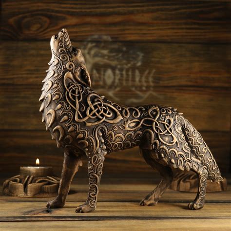 Wolf Statue Viking Wolf Fenrir Wolf Sculpture Norse - Etsy