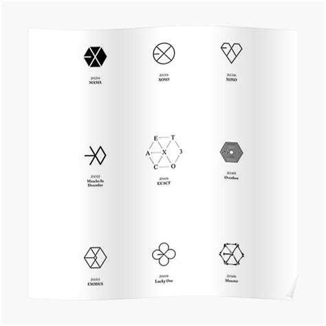 "exo logo evolution " Poster for Sale by softseb | Redbubble