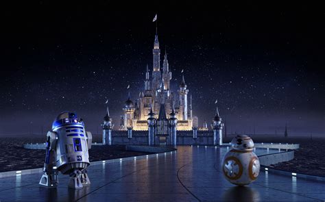 BB-8, R2-D2, Cinderella Castle, 2K, Star Wars, 4K, Disney Castle HD ...