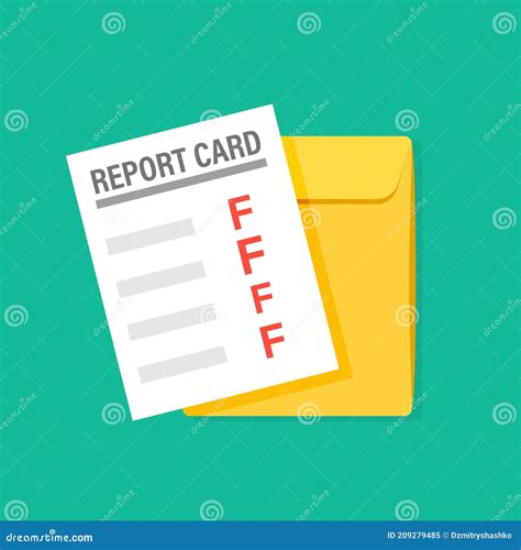 Bad Report Card Illustration. Stock Vector - Illustration of report, unsuccessful: 209279485