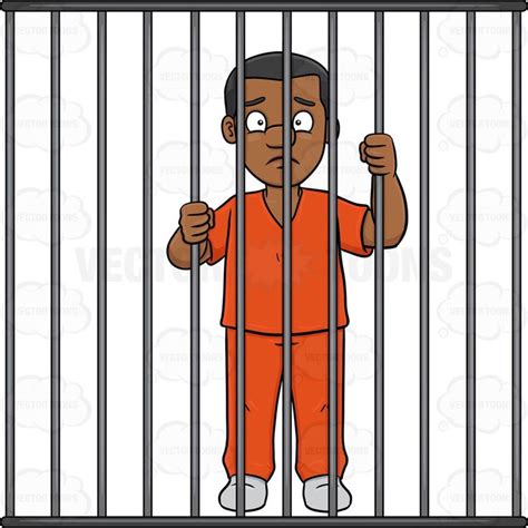 A Black Man Behind Bars | Cartoon clip art, Bear coloring pages, Behind ...