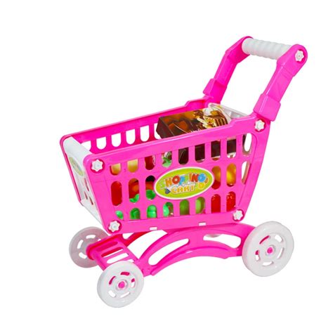 TureClos Kids Fashion Decorations Mini Cart Toy Children Shopping Trolley Play Set Fruit ...