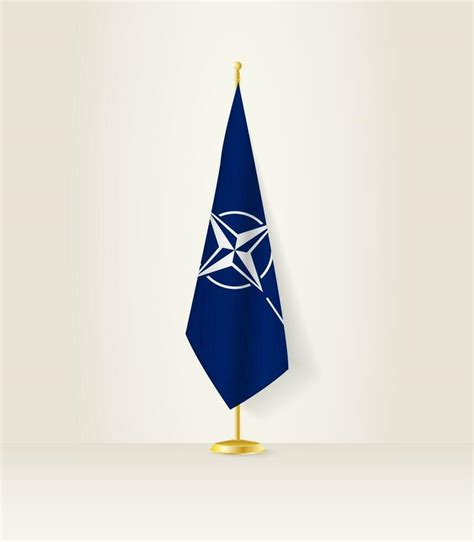 Nato flag on a flag stand. 27387986 Vector Art at Vecteezy