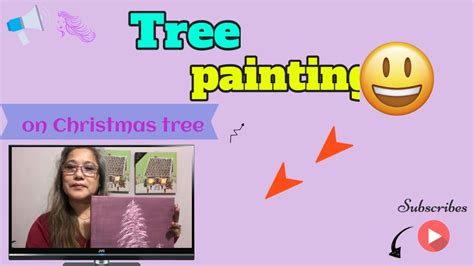Tree painting ideas on Christmas tree with acrylic // Easy ways tree painting on canvas - YouTube