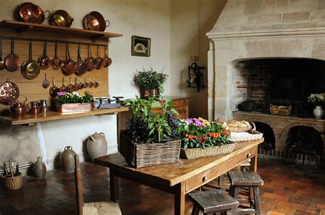 Old medieval kitchen copper pans fireplace table chairs Photograph by Stefan Rotter - Fine Art ...