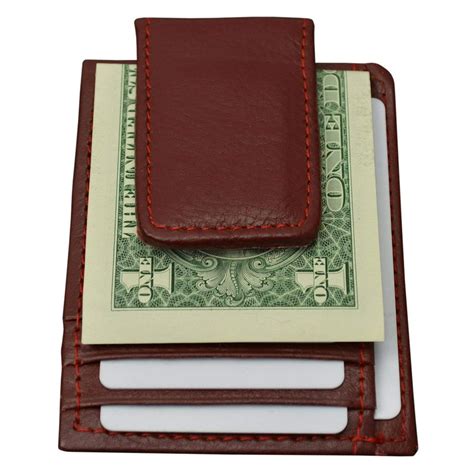 Marshal Wallet - Genuine Leather Money Clip front pocket wallet with magnet clip and card ID ...