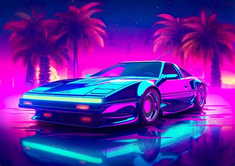 Wall Art Print Car Retrowave | Gifts & Merchandise | Europosters