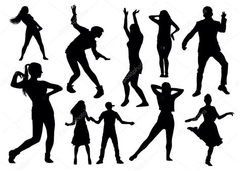 Human dancing silhouettes — Stock Vector © orfeev #65381533