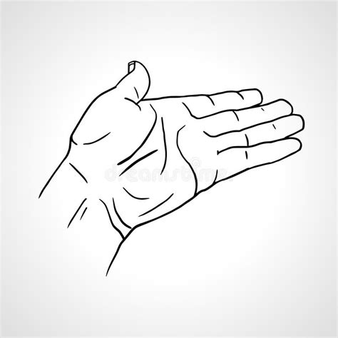 Open empty hand drawn hand stock vector. Illustration of reaching ...