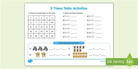 FREE! - 2 Times Table Activity - KS1 & KS2 Maths