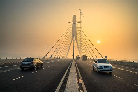 Signature Bridge at Yamuna River,delhi Stock Photo - Image of asia ...