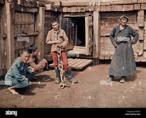 Ulaanbaatar, Mongolia, 1913, prisoner in large chains Stock Photo - Alamy