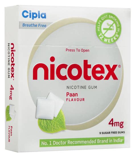 Nicotex NICOTEX NICOTIN GUM 4MG MINT PAN Gums 10 Pcs: Buy Nicotex ...