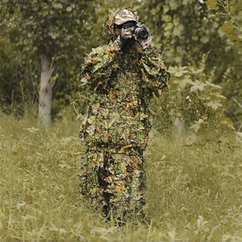 Unisex Chasse Top Paintball Ghillie Suit Camouflage 3d Leaf Realtree Sniper Outdoor Recreation ...