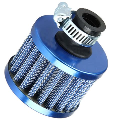 12mm Blue Car Motor Air Intake Tuck Cold Filter Purification Breather Turbo Vent Blue Air ...