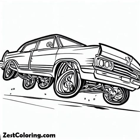 Printable Lowrider Cars Hydraulics Coloring Pages : Coloring for Kids – Smart, Creative, and Fun