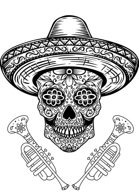 Dia De Muertos Colouring Pages Printable Diy Craft - Etsy