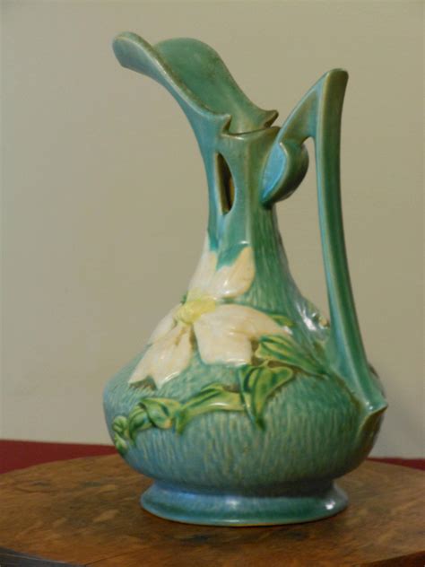 Roseville Pottery Clematis Pitcher Vase