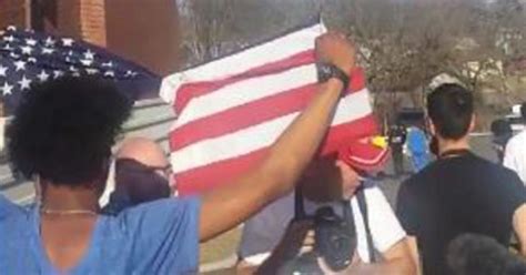 Ferguson protesters destroy US flag: 'Burning my flag should result in NO MORE WELFARE'