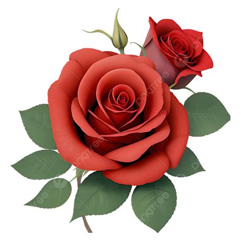 Natural Red Rose Flower Vector, Red Rose Flower, Rose Flower Branch, Rose PNG and Vector with ...