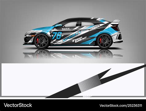 Racing car wrap design sedan hatchback and sport Vector Image