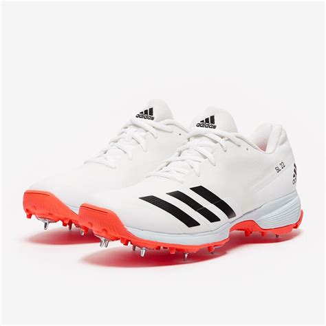 adidas 22YDS Cricket Spikes - White/ Red - Mens Shoes