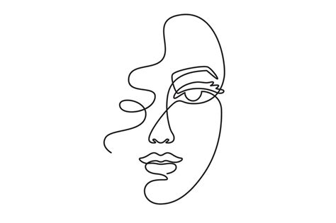 One line face. Minimalist continuous linear sketch woman face. Female By Tartila | TheHungryJPEG