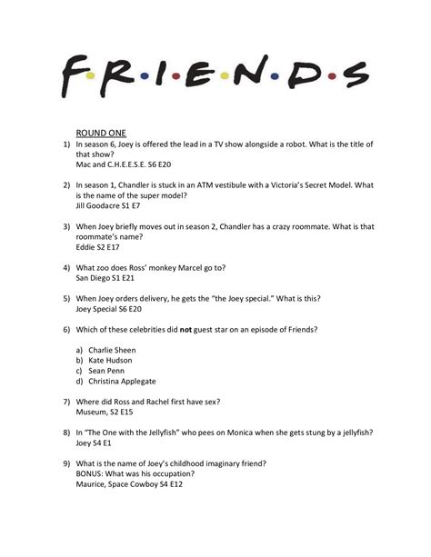 75 friends trivia questions answers – Artofit