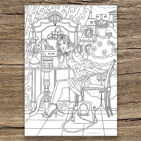 Dressing up Printable Adult Coloring Page From Favoreads coloring Book Pages for Adults and Kids ...