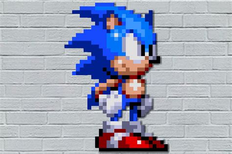 Sonic hedgehog Pixel Art para parede | Elo7 Produtos Especiais