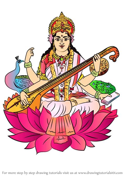 Sarswati Saraswati Puja Drawing Easy - Blessing of maa saraswati ...